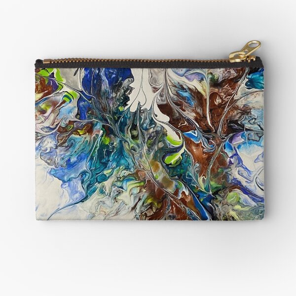 Faces of Fall (Dutch Pour) by Monica Darling, FlowingLotus Art Zipper Pouch