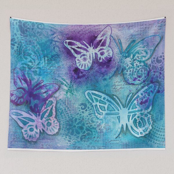 Item preview, Butterflies in blue and purple - mixed media designed and sold by kittyvdheuvel.
