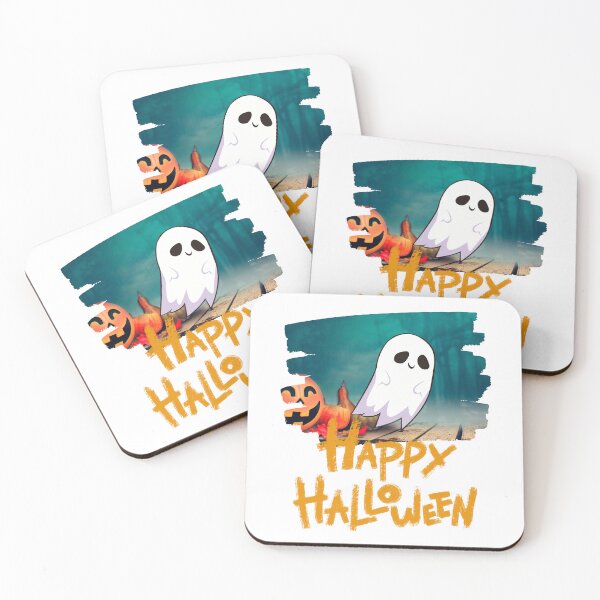 Item preview, Happy Halloween Cute Ghost & Pumpkin Background Design designed and sold by WBP Mart.