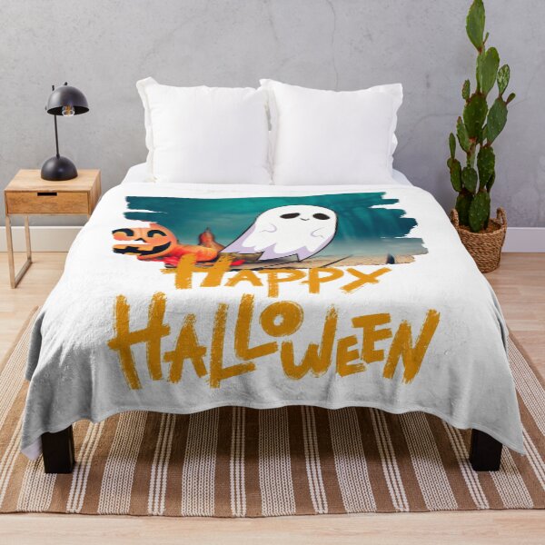 Item preview, Happy Halloween Cute Ghost & Pumpkin Background Design designed and sold by WBP Mart.