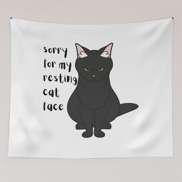 Item preview, Resting Cat Face Black Cat Angry Simple Minimalist designed and sold by TaterTittles.