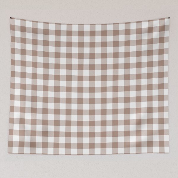 Item preview, Mid-tone Brown White Buffalo Plaid Checkerboard Pattern Pairs 2023 COTY Redend Point SW 9081 designed and sold by ColorOfTheYears.