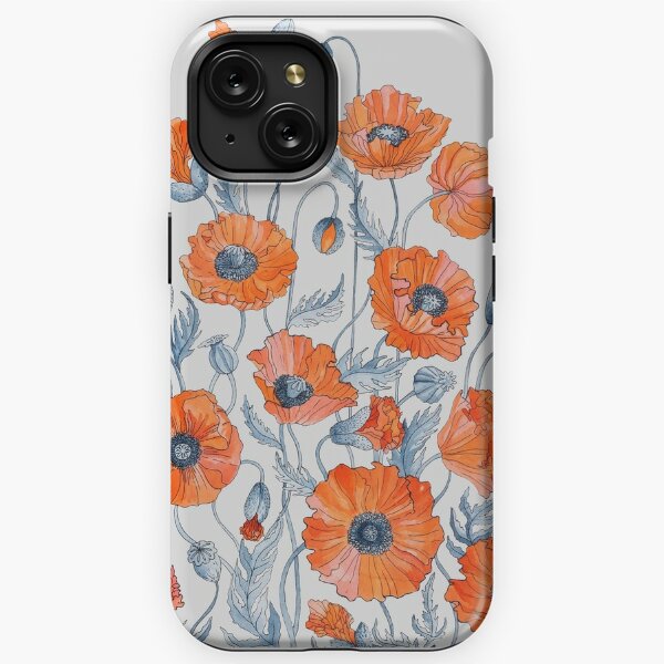 Poppies on Green Clear Case for iPhone® by Cases by Kate