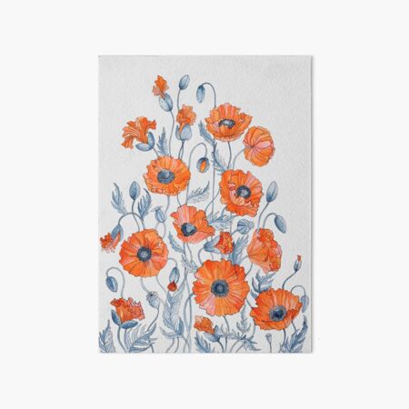 Aperçu de l'œuvre Coquelicots floraux gris clair créée et vendue par Ruta.