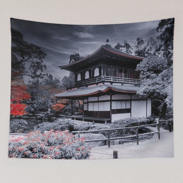 Item preview, Kyoto Silver Temple Ginkakuji Architecture Landscape Nature Japan - Night Color designed and sold by XIX361ART.