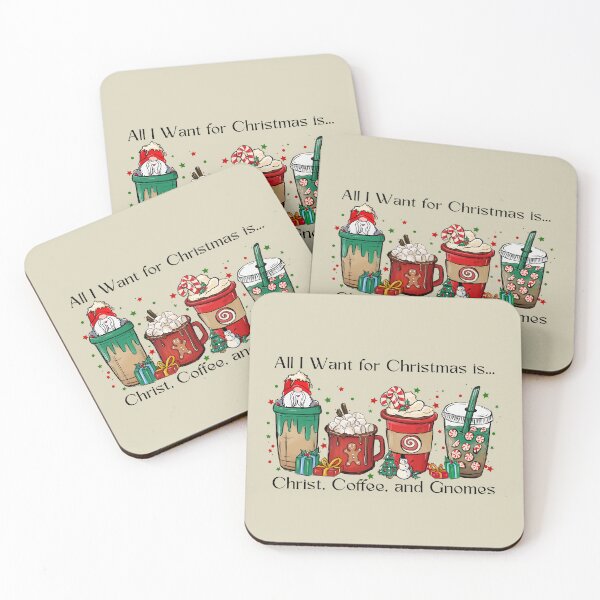 Item preview, All I want for Christmas is Christ, Coffee and Gnomes Christmas Design designed and sold by tranquilbeach.