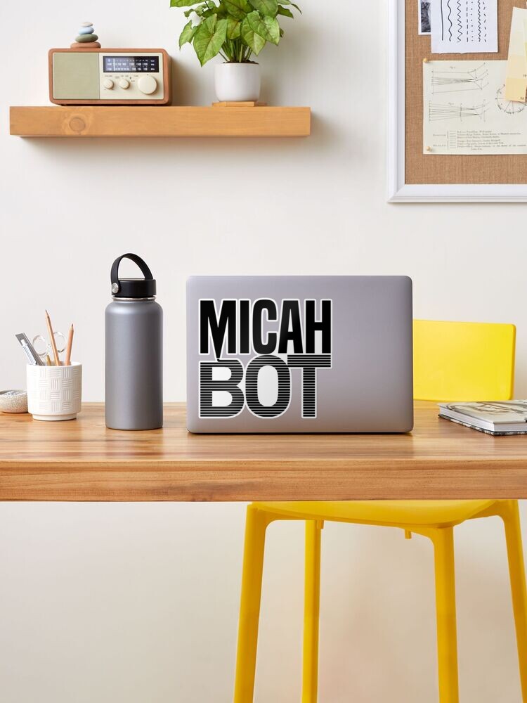 Alternate view of MicahBot Sticker