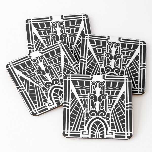 Item preview, Art Deco Architectural Pattern, Black and White designed and sold by Marymarice.