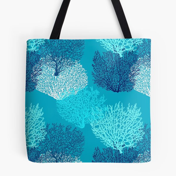 Item preview, Fan Coral Print, Turquoise, Aqua and Cobalt Blue designed and sold by Marymarice.