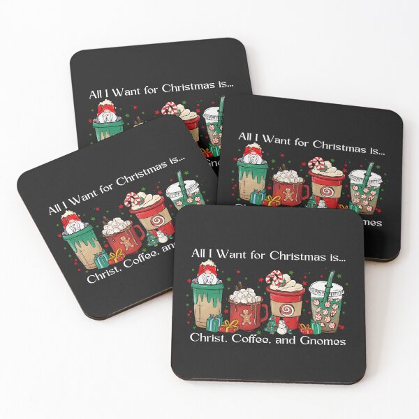 Item preview, All I want for Christmas is Christ, Coffee and Gnomes Christmas Design for Christian, Coffee Gnome Lovers designed and sold by tranquilbeach.