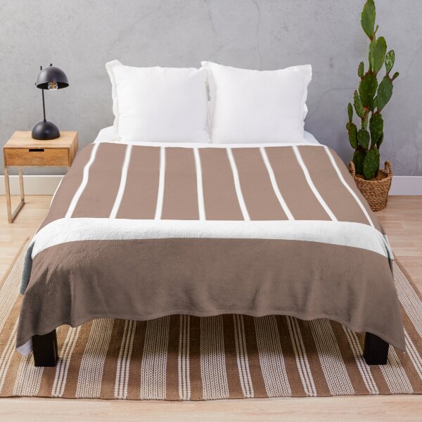 Artikelvorschau, Mittelton Braun Weiß Minimal Modern Stripe Pattern Pairs 2023 COTY Redend Point SW 9081 entworfen und verkauft von ColorOfTheYears.