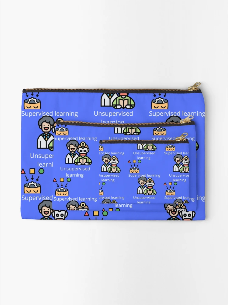 Thumbnail 2 of 4, Zipper Pouch, Unsupervised learning Supervised learning designed and sold by UpcomingTech.