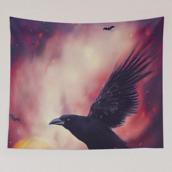 Item preview, Crow halloween pumpkin in galaxy designed and sold by ComicsFactory.