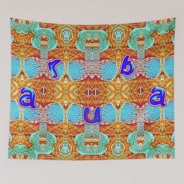 Item preview, UNFORGETTABLE SOUVENIRS OF THE ARUBA CARNIVAL - ARUBA GEOMETRIC ABSTRACT SHELL PAINTING - ARUBA PARADISE ISLAND - ARUBA ONE HAPPY ISLAND. designed and sold by Ralek.