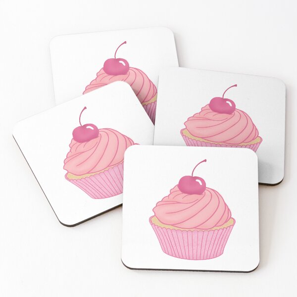 Item preview, Fancy pink pastel cupcake with cherry on top pattern designed and sold by Lindsay Marie Patterns.