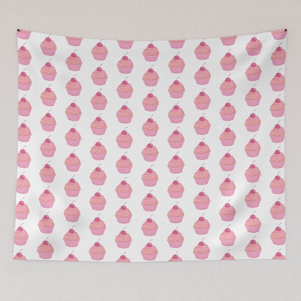 Item preview, Fancy pink pastel cupcake with cherry on top pattern designed and sold by Lindsay Marie Patterns.