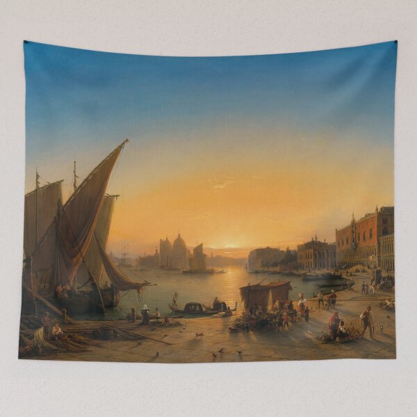 Item preview, Venice, a View of the Bacino di San Marco | Ludwig Mecklenburg | 1849 Cityscape Art designed and sold by CJET.