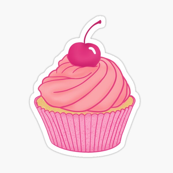 Made With Love Pink Cupcake Stickers