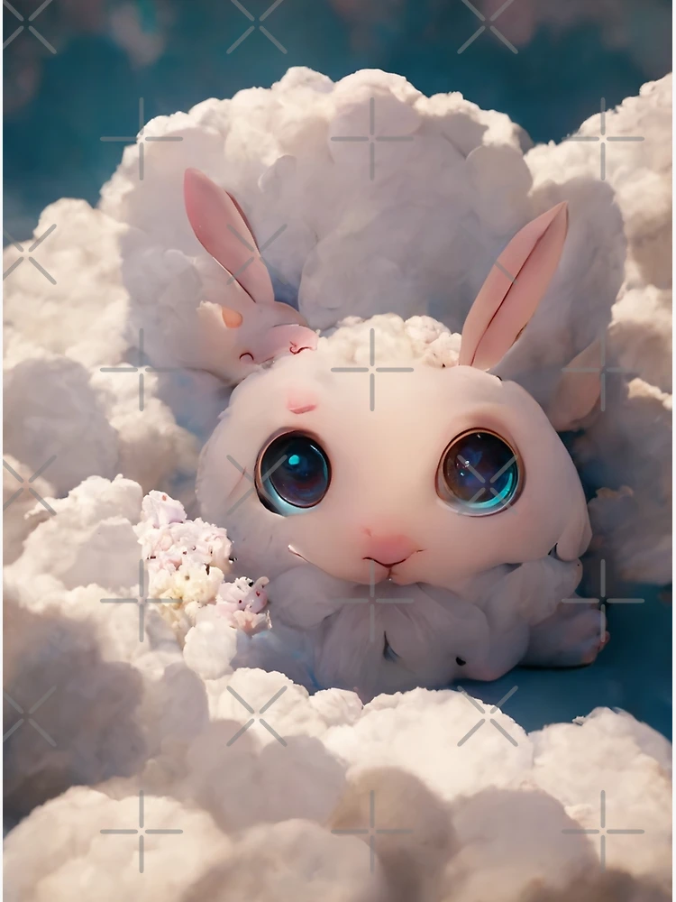 Handpainted Cute bunny Fanart Anime mini canvas acrylic painting