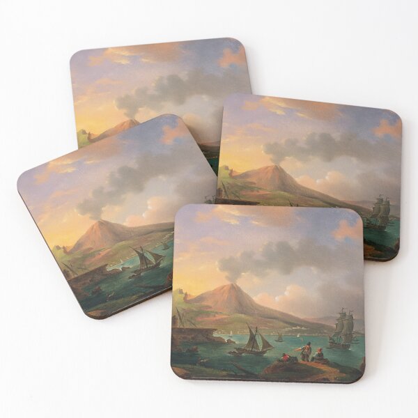 Item preview, View of the Gulf of Naples with Mount Vesuvius | Michael Wutky | 18th Century Landscape Art designed and sold by CJET.