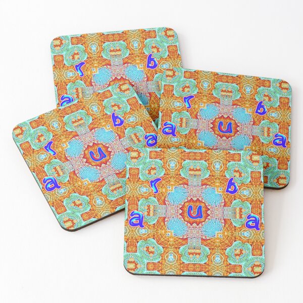 Item preview, UNFORGETTABLE SOUVENIRS OF THE ARUBA CARNIVAL - ARUBA GEOMETRIC ABSTRACT SHELL PAINTING - ARUBA PARADISE ISLAND - ARUBA ONE HAPPY ISLAND. designed and sold by Ralek.