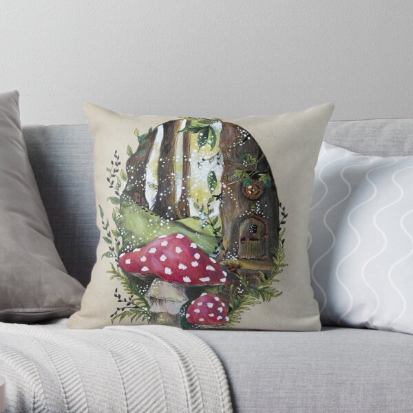 The Magical Faery Forest Throw Pillow