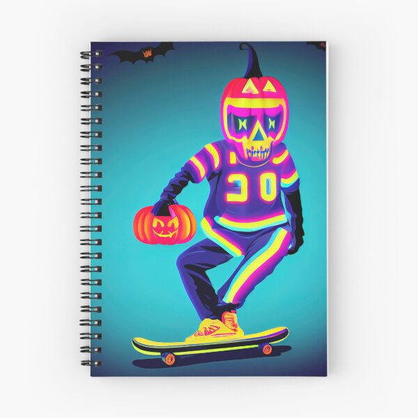 Item preview, Pumpkin head skull playing basketball and skateboarding designed and sold by ComicsFactory.