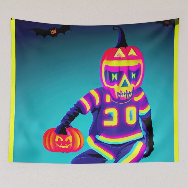 Item preview, Pumpkin head skull playing basketball and skateboarding designed and sold by ComicsFactory.