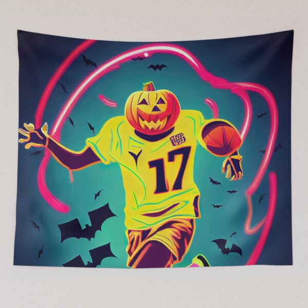Item preview, Fun pumpkin playing basketball with bats designed and sold by ComicsFactory.