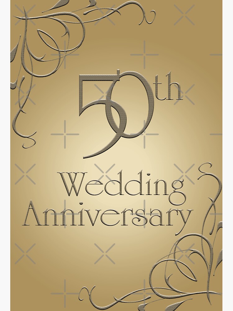 "50th Wedding Anniversary Graphic Text Based Design." Sticker for