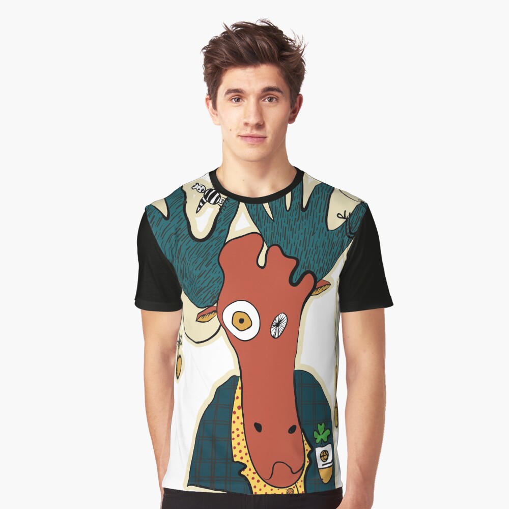 Elch Grafik T-Shirt