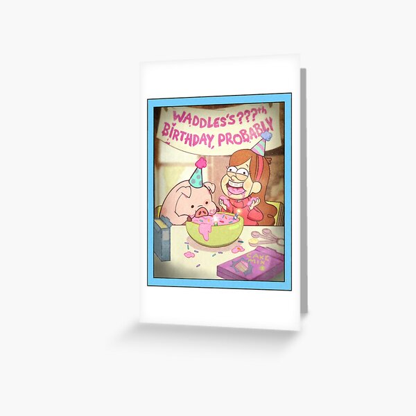 Vista previa del artículo con la obra «Cumpleaños de Waddles Probablemente réplica de retrato», diseñado y vendido por The-Sqoou.
