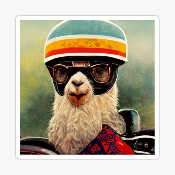 Riding Lama Sticker
