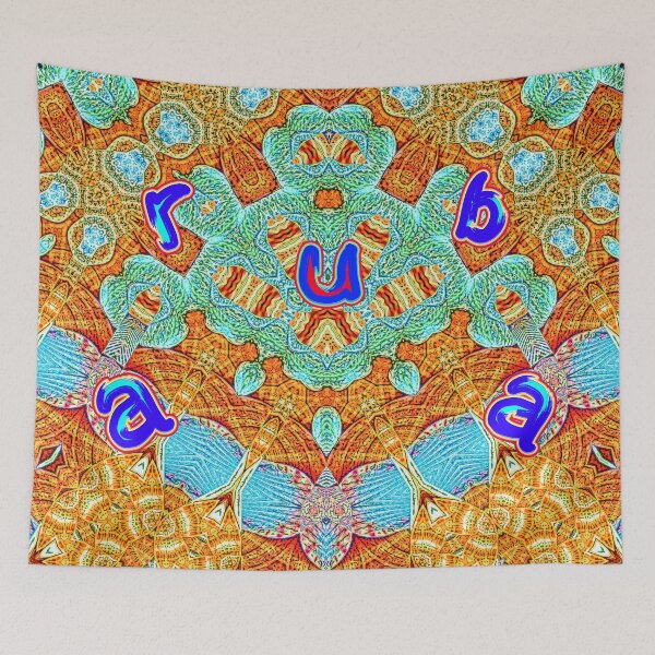 Item preview, UNFORGETTABLE SOUVENIRS OF THE ARUBA CARNIVAL - ARUBA GEOMETRIC ABSTRACT SHELL PAINTING - ARUBA PARADISE ISLAND - ARUBA ONE HAPPY ISLAND. designed and sold by Ralek.