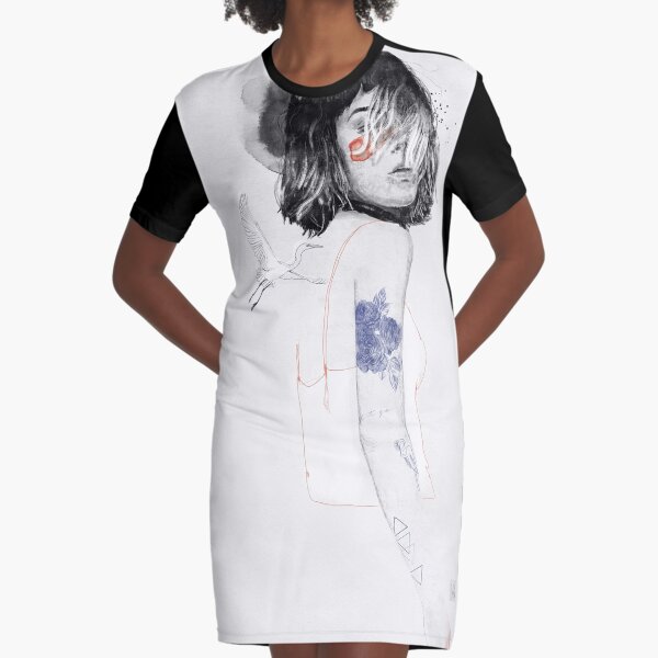 ARDEIDAE Graphic T-Shirt Dress