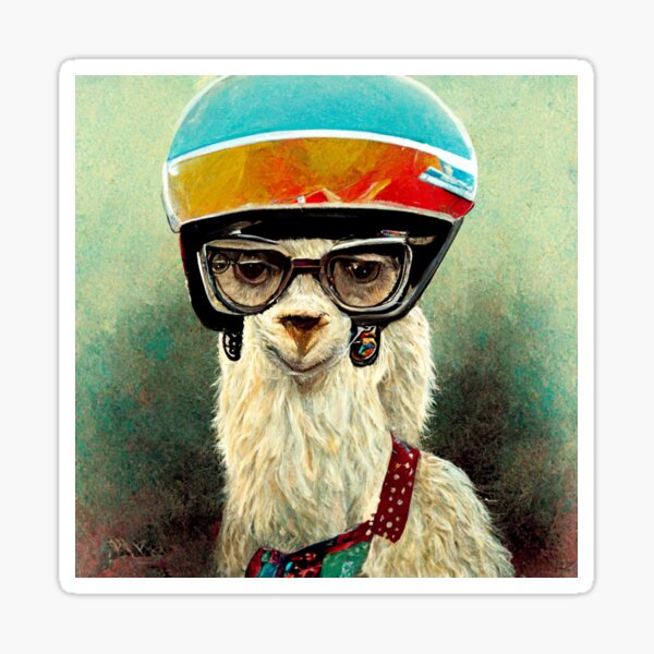 Riding Lama Sticker