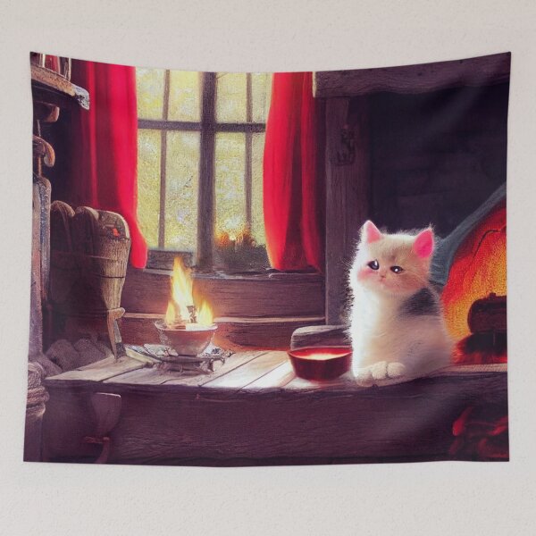 Item preview, Cute Cat Sitting on The Table Staring At You. Cat Vintage Art designed and sold by Pet Shelter.