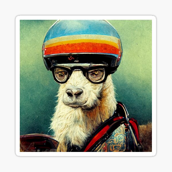 Riding Lama Sticker