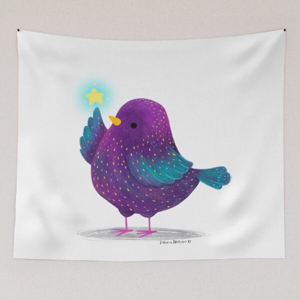 Item preview, European Starling Bird with a star designed and sold by julianamotzko.