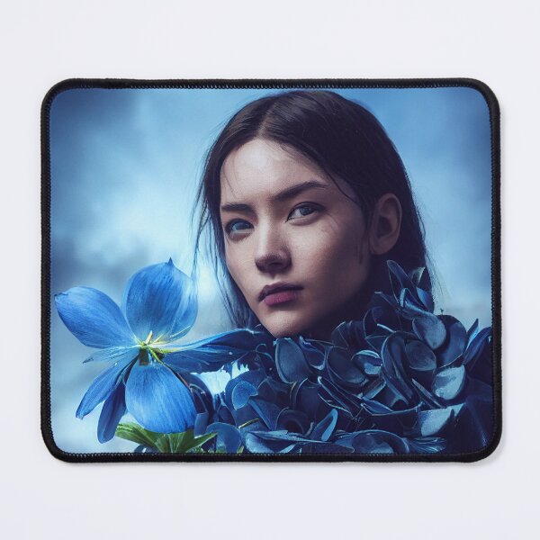 Item preview, Woman with blue flowers. designed and sold by Maniock.
