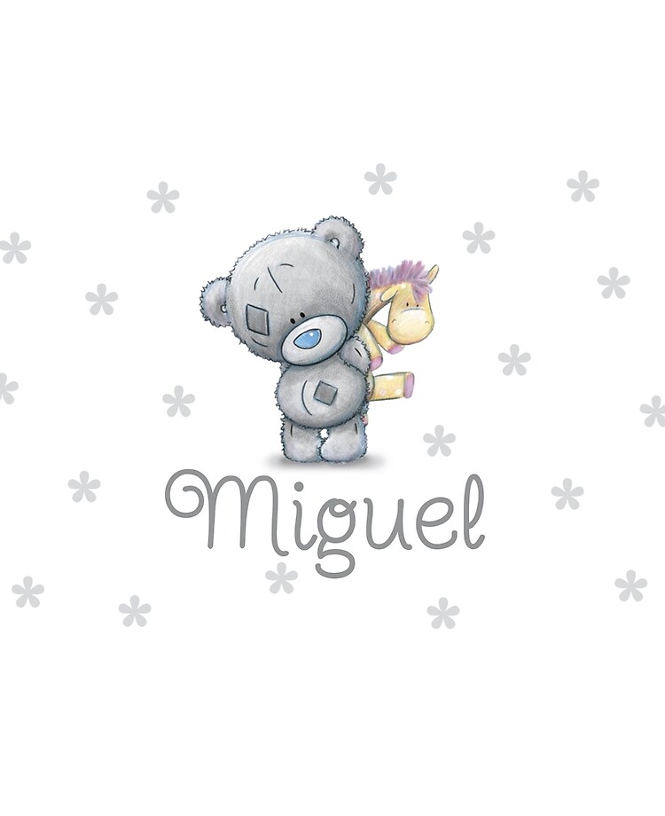 MIGUEL Grey Teddy Bear with Baby Boy Name | iPad Case & Skin