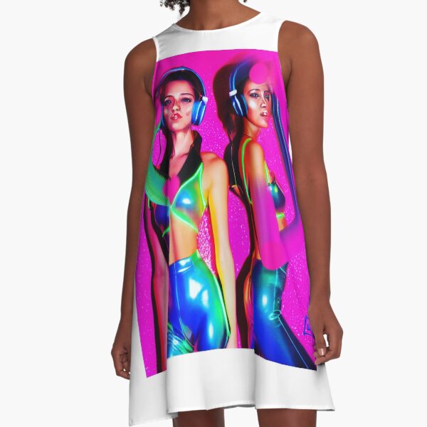 Disco Babes in Neon Lycra by Servalan  A-Line Dress