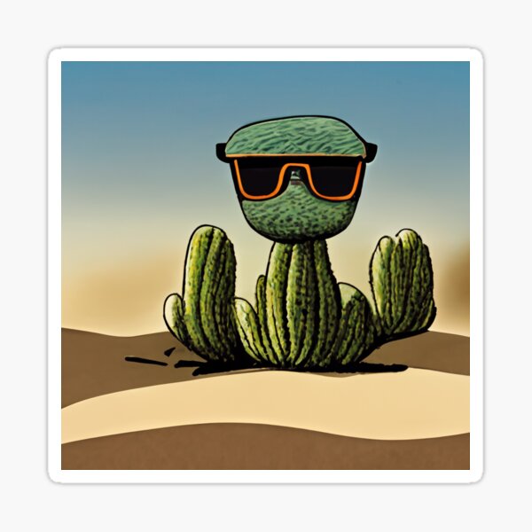 Kool Cactus Guy Sticker