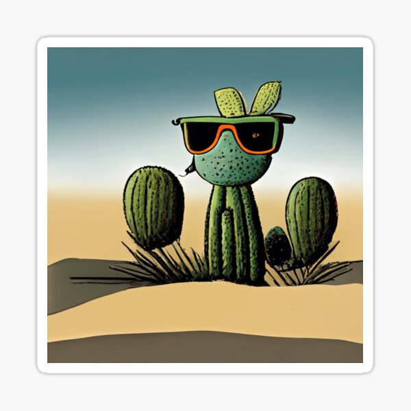 Kool Cactus Guy Sticker