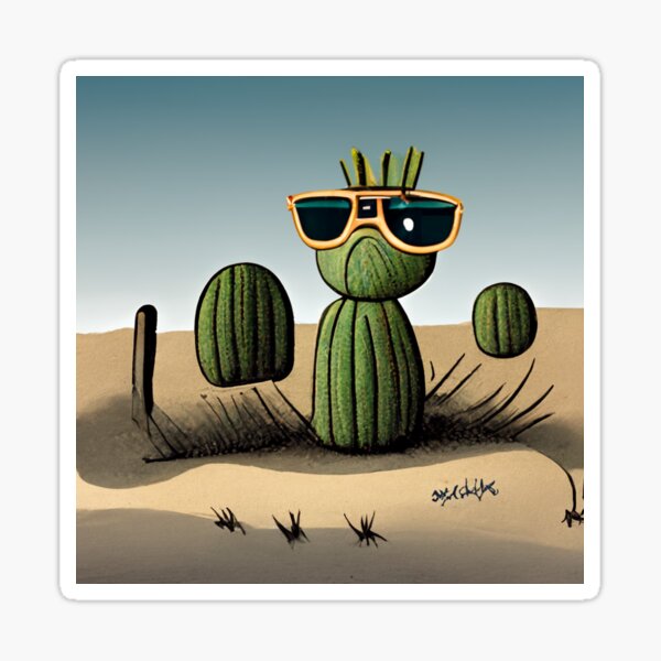 Kool Cactus Guy Sticker