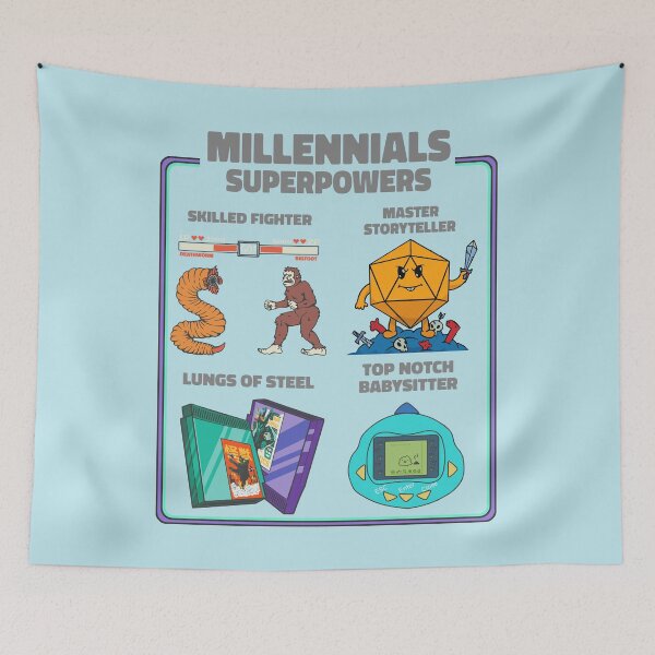 Item preview, Funny Millennial Nerdy Old Skool Hobbies Cartoon designed and sold by MrEddie10.
