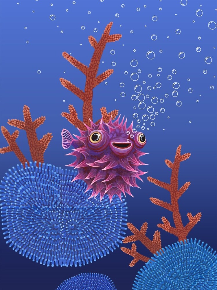 Thumbnail 4 of 4, iPhone Case, Puffer cute fish designed and sold by Ruta.