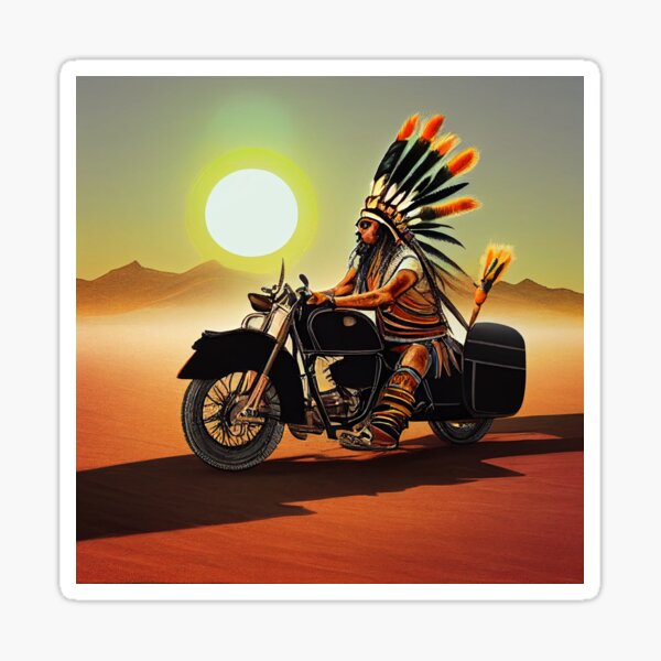 Riding Indian Sticker