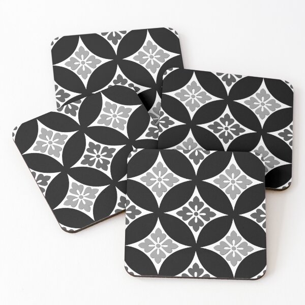 Item preview, Shippo with Flower Motif, Black, White and Gray designed and sold by Marymarice.