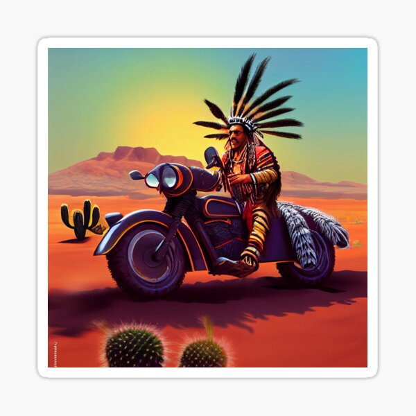 Riding Indian Sticker